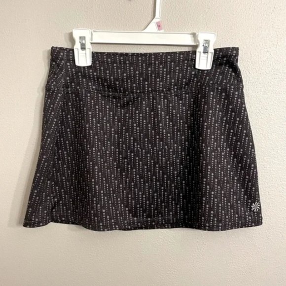 🔥3/$30 Athleta Printed Power Mesh CYA Micro Skirt Black Galaxy Dots Athletic - Picture 8 of 13